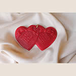 Red Quilted Double Hearts
